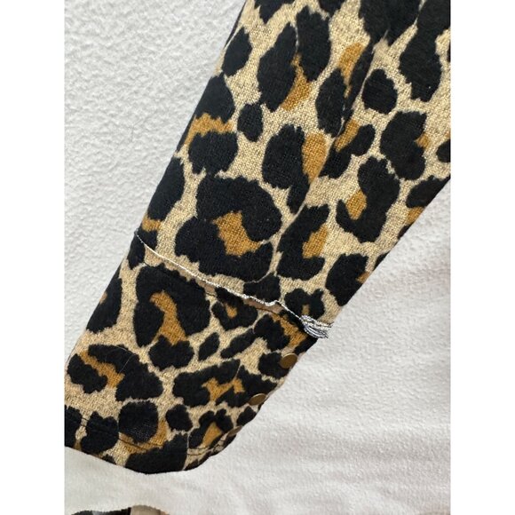 Tru Luxe Jeans Womens Leopard Print Cardigan XL Animal Print Long Sleeve - Picture 6 of 8